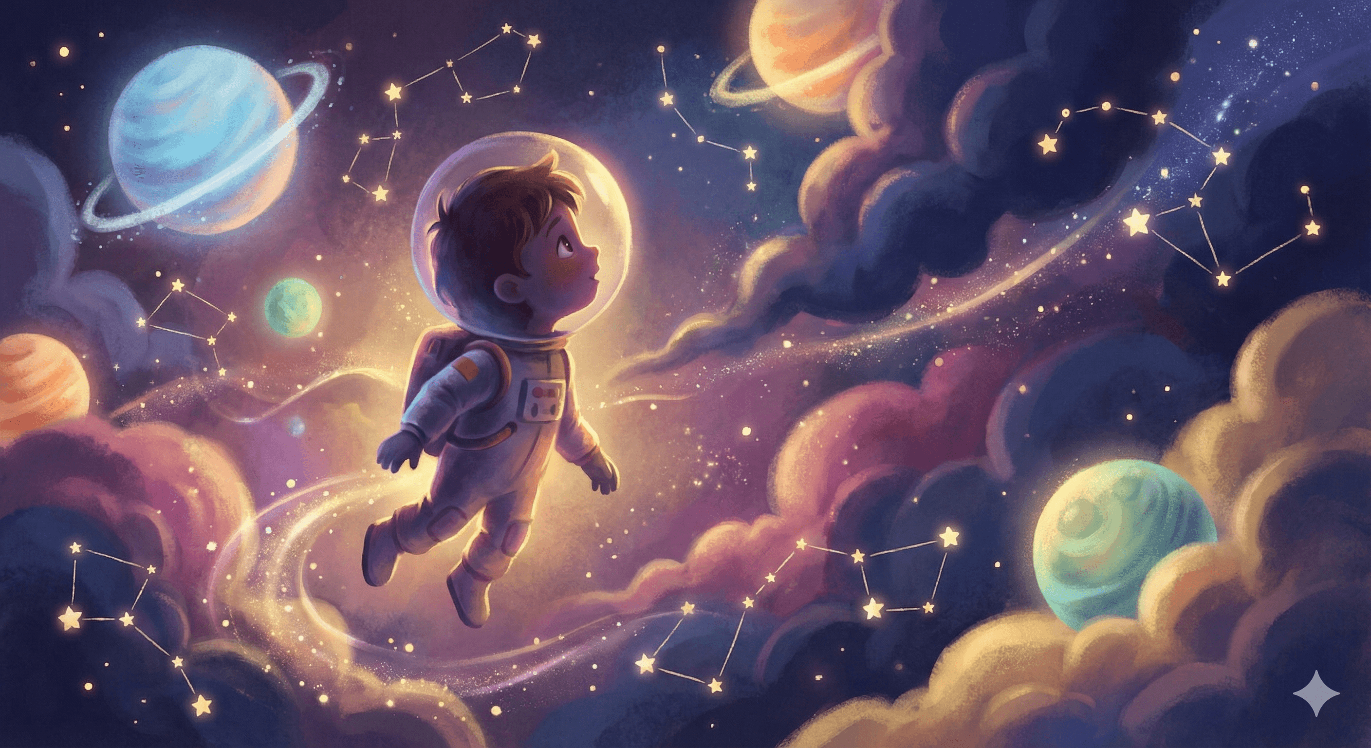 Space Explorer storybook theme — Blast off into a universe of wonder